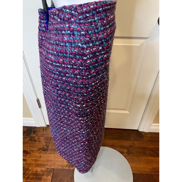 J. Crew Purple Pink Tweed Wool No. 2 Pencil Skirt, Size 8 - Picture 3 of 7